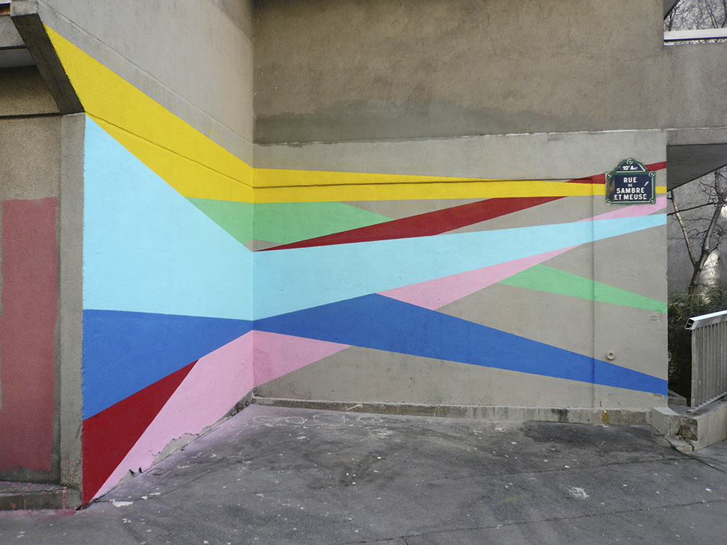 France Dubois Peinture murale Wall drawing Paris Diffraction